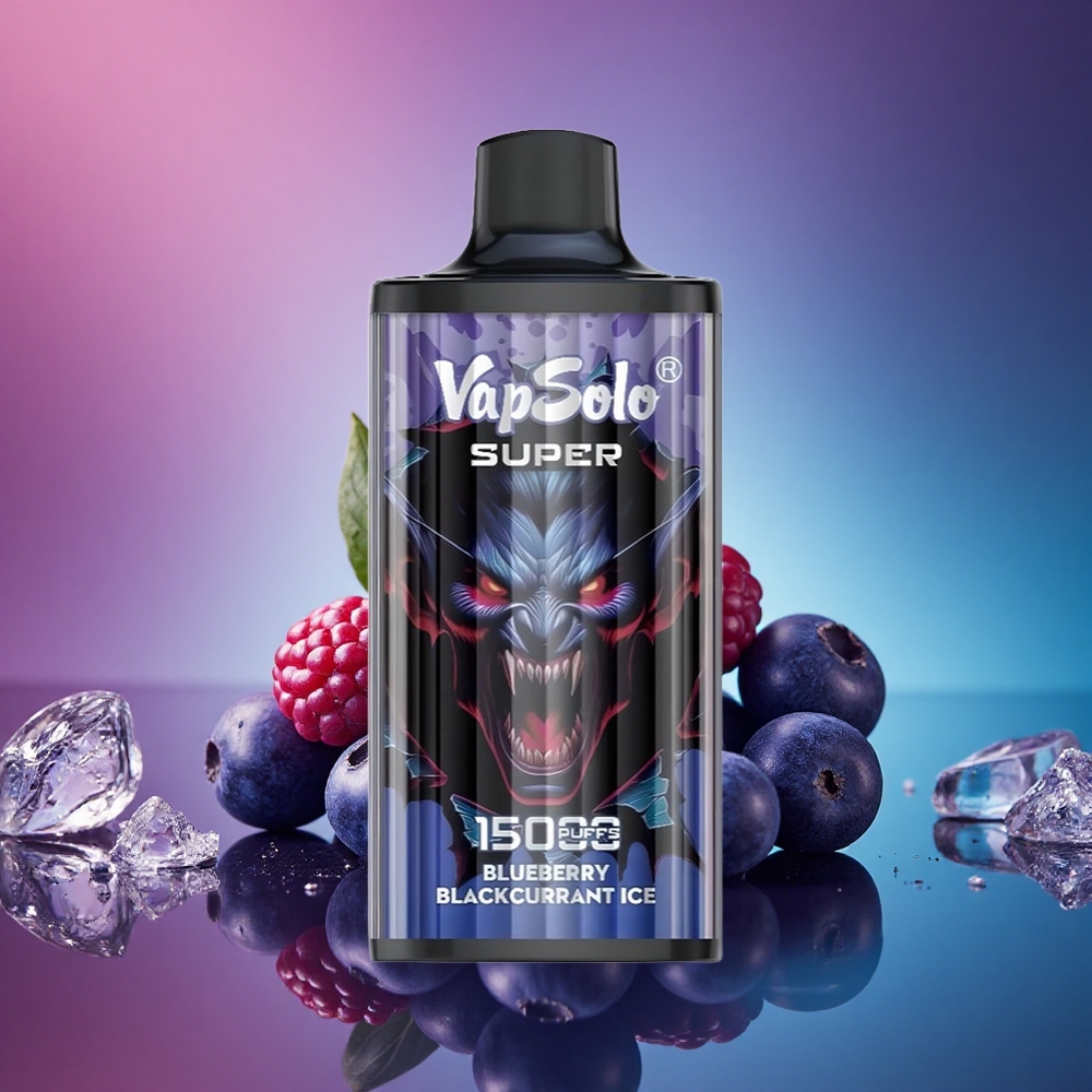 Vapsolo Super 15000 Puffs Helado de Mora Azul y Grosella Negra con 850mAh y 40ml de Líquido