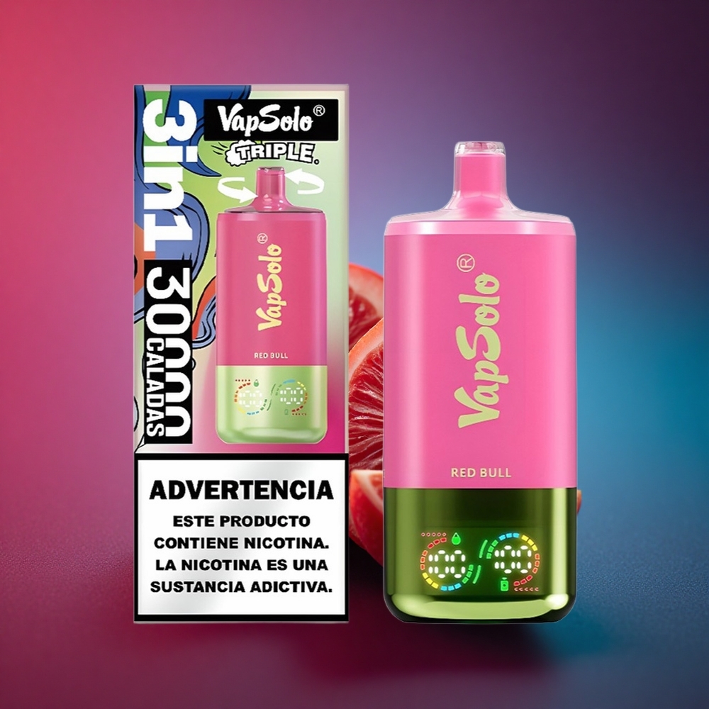 Vapsolo Triple 30000 Puffs Toro Rojo Triple 40ml Nicotina 20mg/50mg Tipo-C