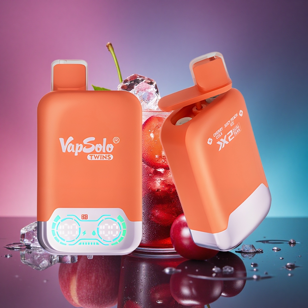 Vapsolo Twins 20000 Puffs Cola Cereza & Melocotón Jugoso Helado con 40 ml y Nicotina 20mg/ml