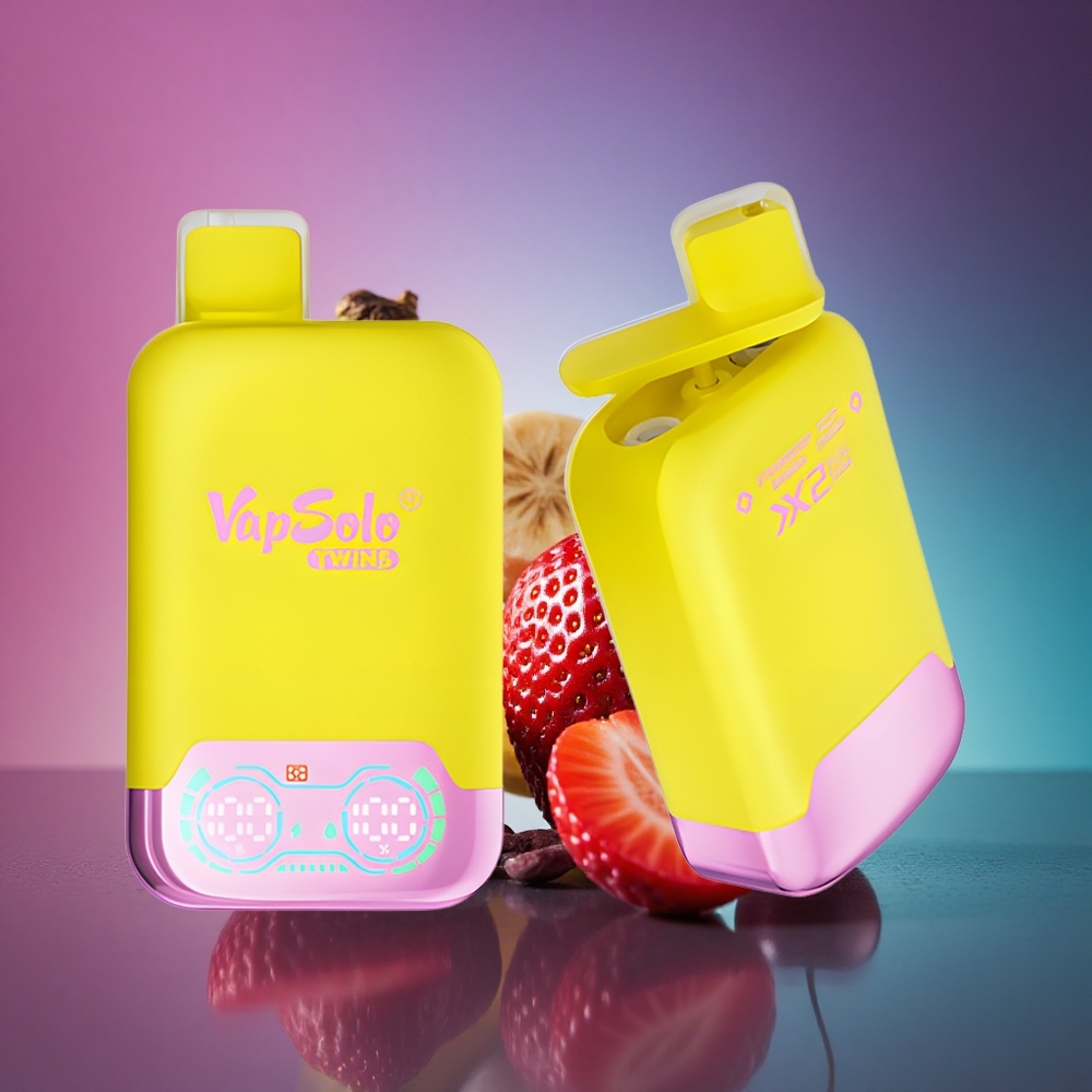 Vapsolo Twins 20000 Puffs Fresa Plátano & Cereza Efervescente con 40ml de Líquido y Nicotina 20mg/ml
