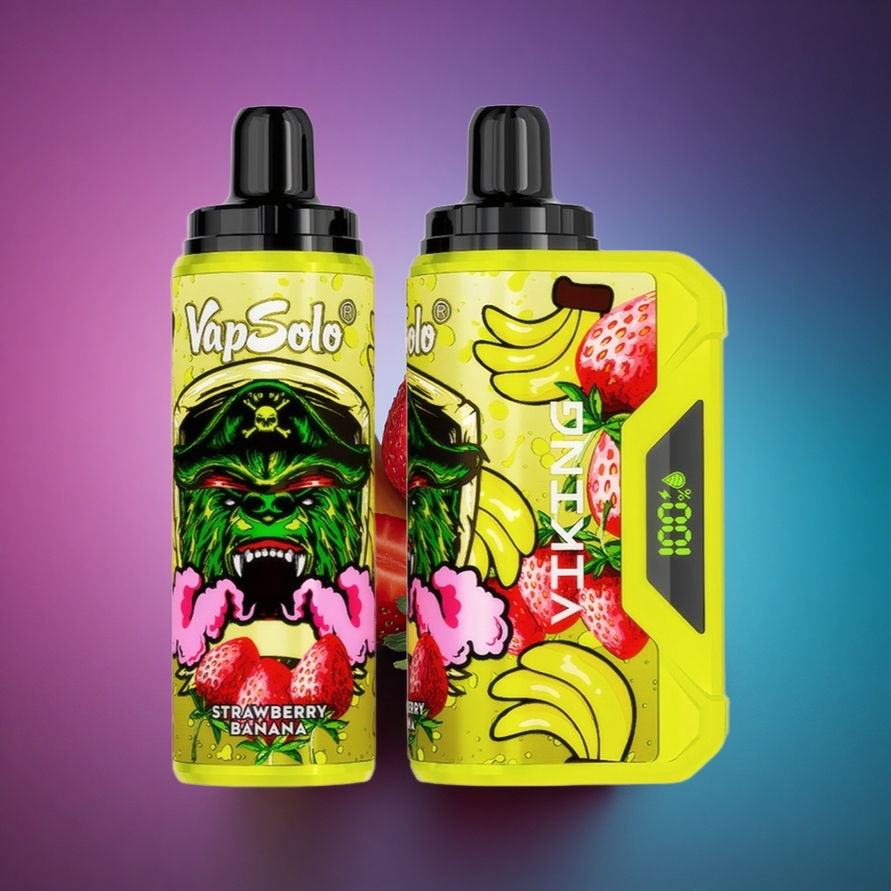VapSolo VIKING 12000 Puffs Fresa Plátano Tipo-C 22ml Nicotina 20mg