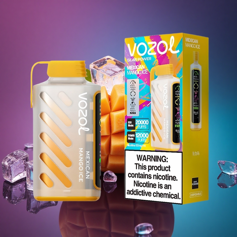 VOZOL Gear Power 20000 Puffs Helado de Mango Mexicano con Dual Mesh y 20mL de Líquido