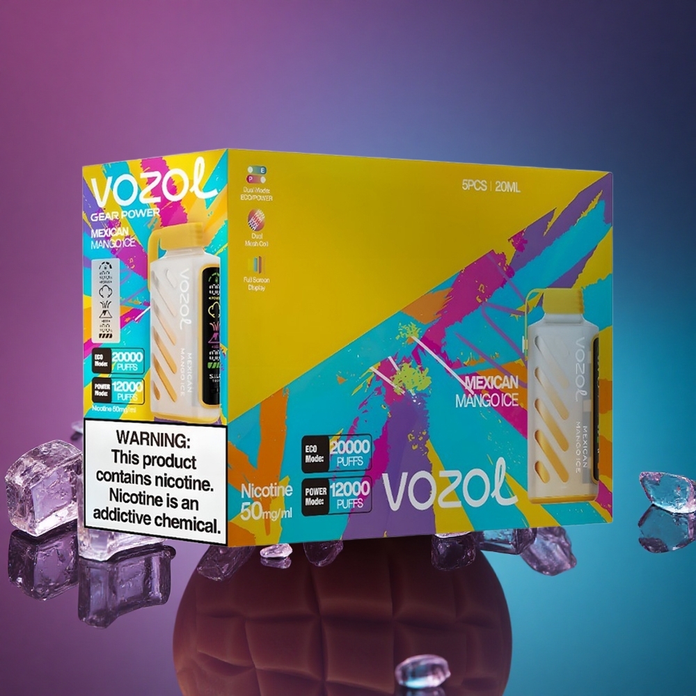 VOZOL Gear Power 20000 Puffs Helado de Mango Mexicano con Dual Mesh y 20mL de Líquido