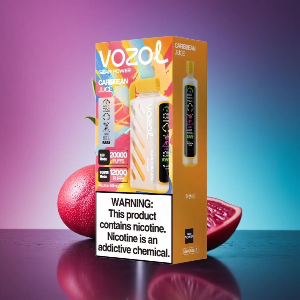 VOZOL Gear Power 20000 Puffs Jugo Caribeño con Tecnología S.i.L.C. y Dual Mesh Coil