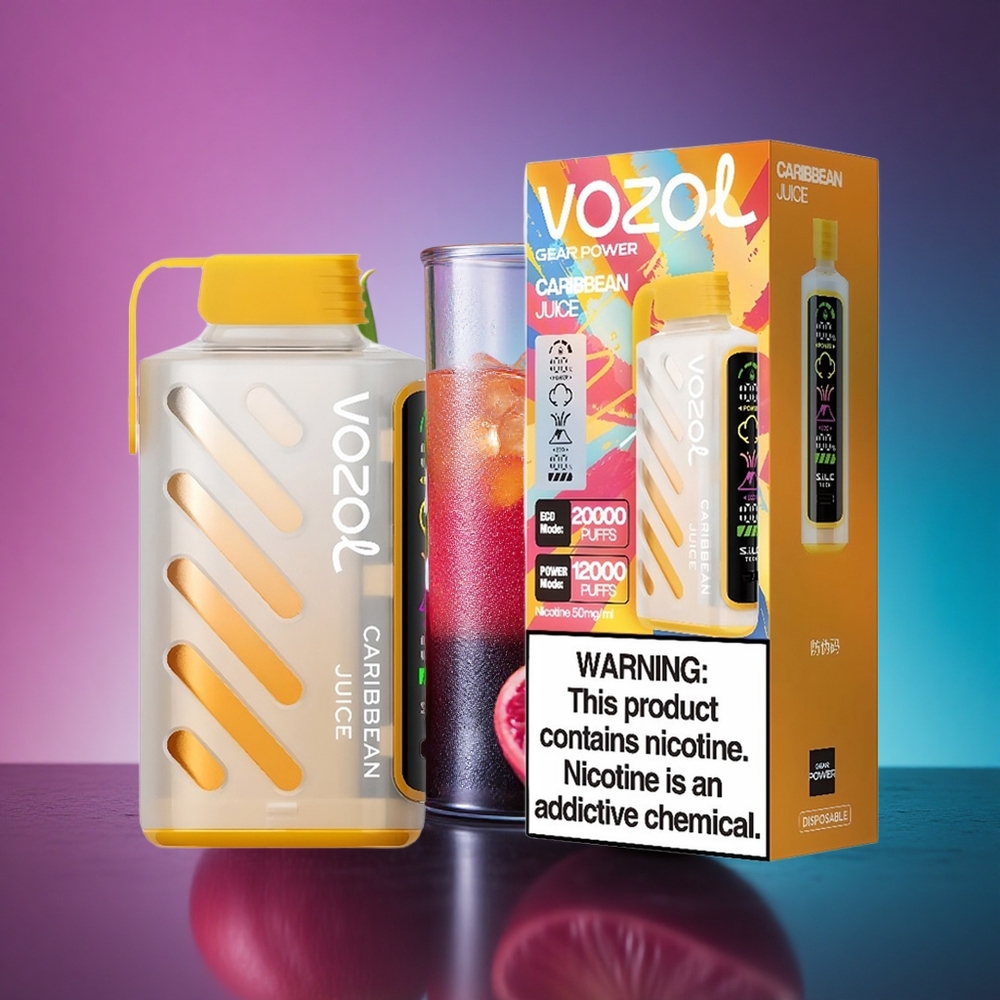 VOZOL Gear Power 20000 Puffs Jugo Caribeño con Tecnología S.i.L.C. y Dual Mesh Coil