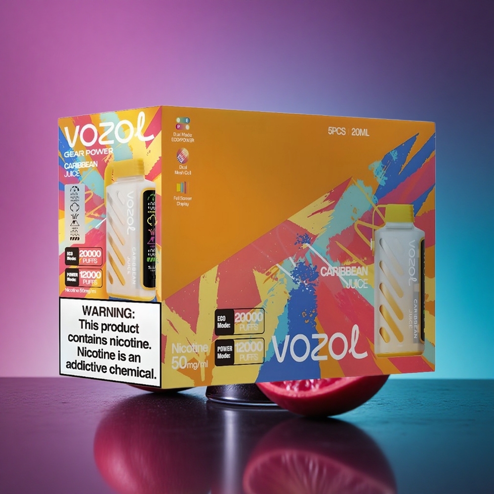 VOZOL Gear Power 20000 Puffs Jugo Caribeño con Tecnología S.i.L.C. y Dual Mesh Coil
