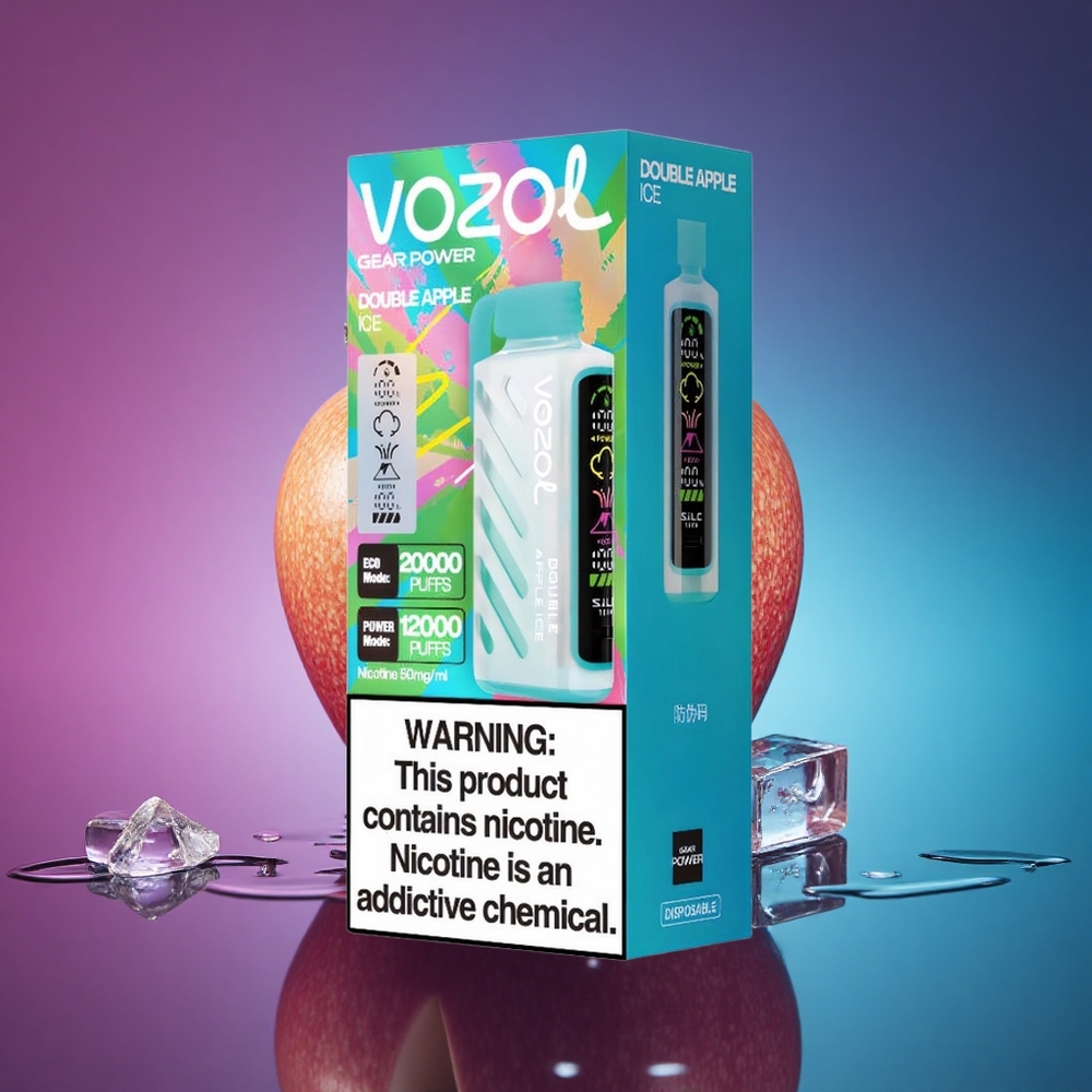 VOZOL Gear Power 20000 Puffs Manzana Doble Hielo con Dual Mesh Coil y 20mL