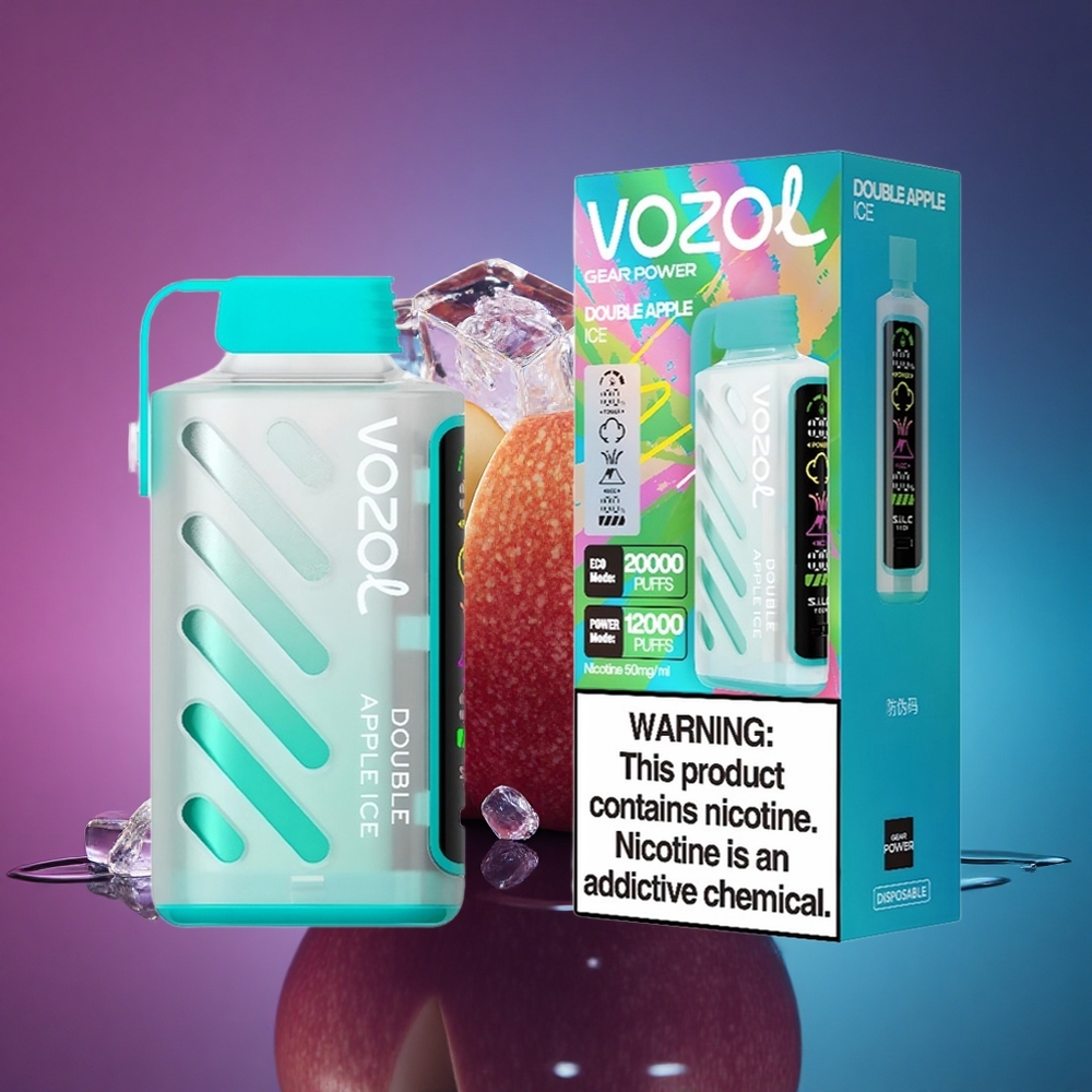 VOZOL Gear Power 20000 Puffs Manzana Doble Hielo con Dual Mesh Coil y 20mL