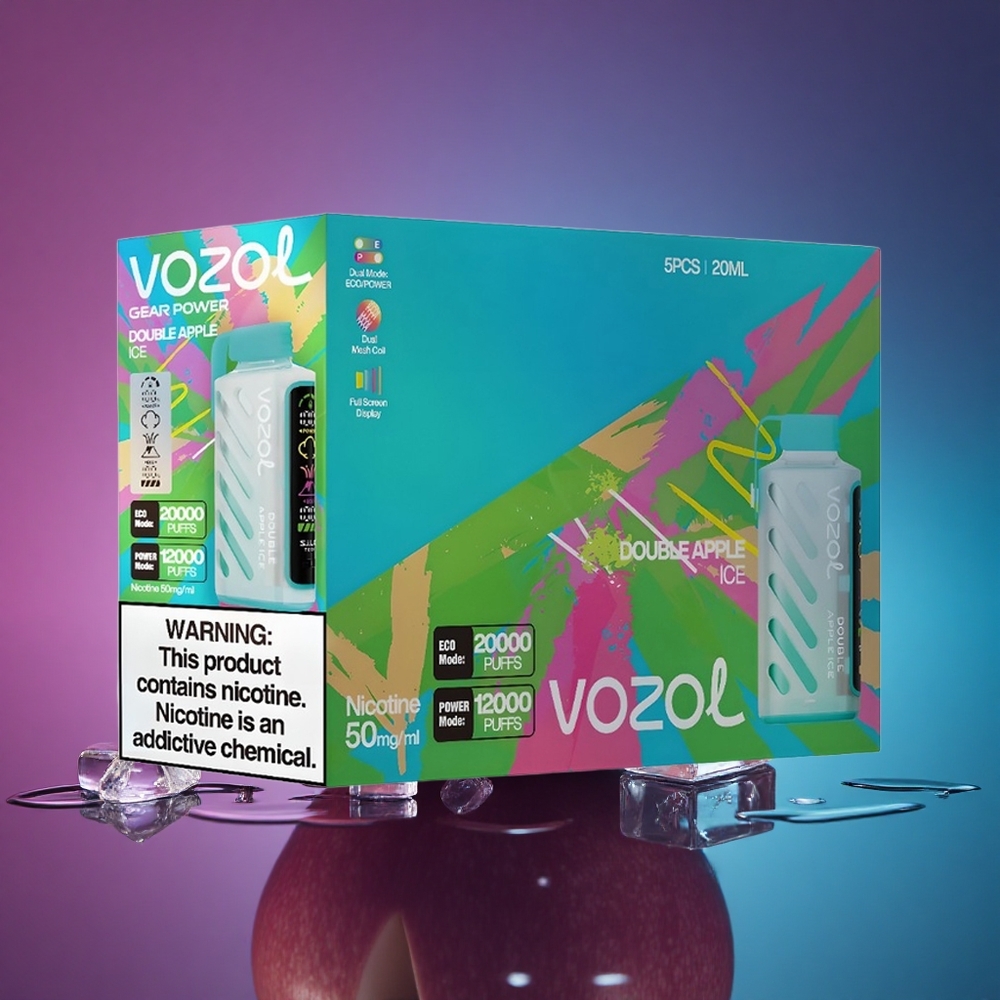 VOZOL Gear Power 20000 Puffs Manzana Doble Hielo con Dual Mesh Coil y 20mL