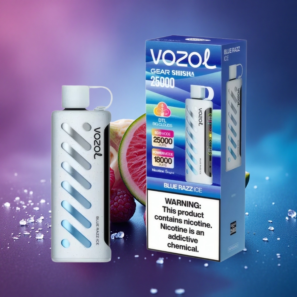 VOZOL Gear Shisha 25000 Puffs Azul Frambuesa Hielo con 5mg/ml de Nicotina y 1000mAh