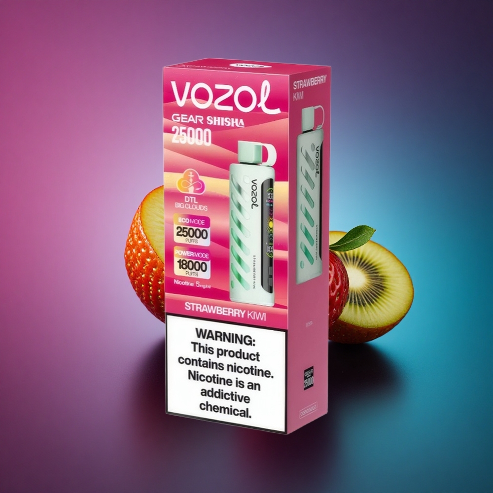 VOZOL Gear Shisha 25000 Puffs Fresa Kiwi con S.i.L.C Tech y 5mg/ml de Nicotina