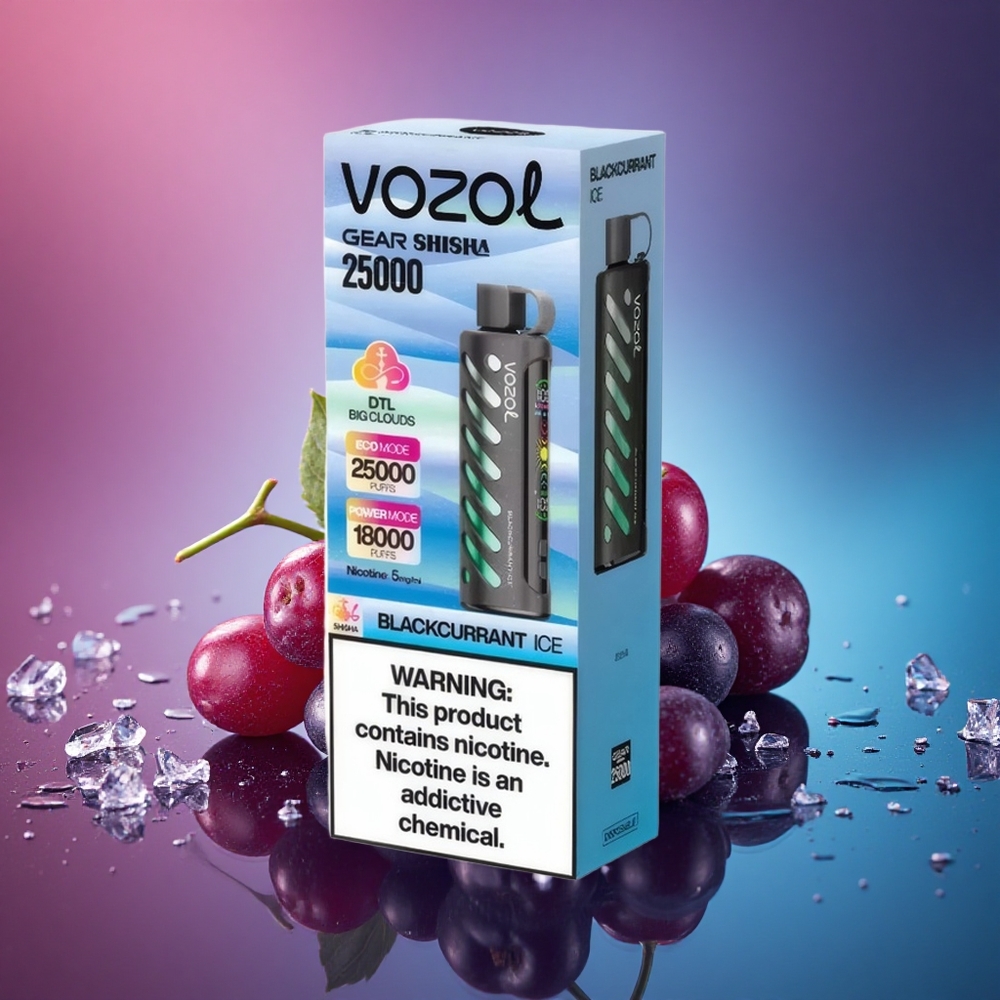 VOZOL Gear Shisha 25000 Puffs Helado de Grosella Negra con Sabor Intenso y 5mg/ml de Nicotina