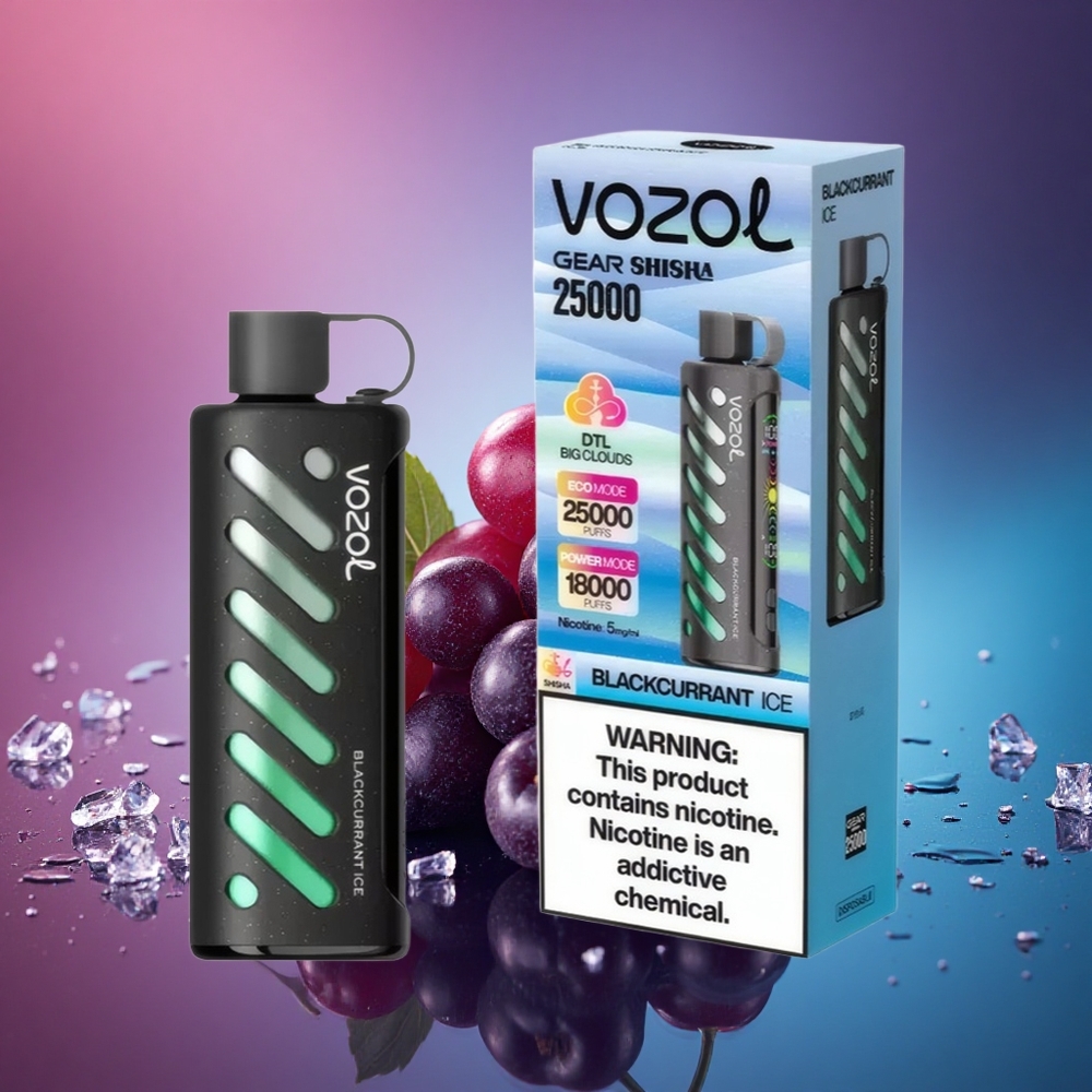 VOZOL Gear Shisha 25000 Puffs Helado de Grosella Negra con Sabor Intenso y 5mg/ml de Nicotina