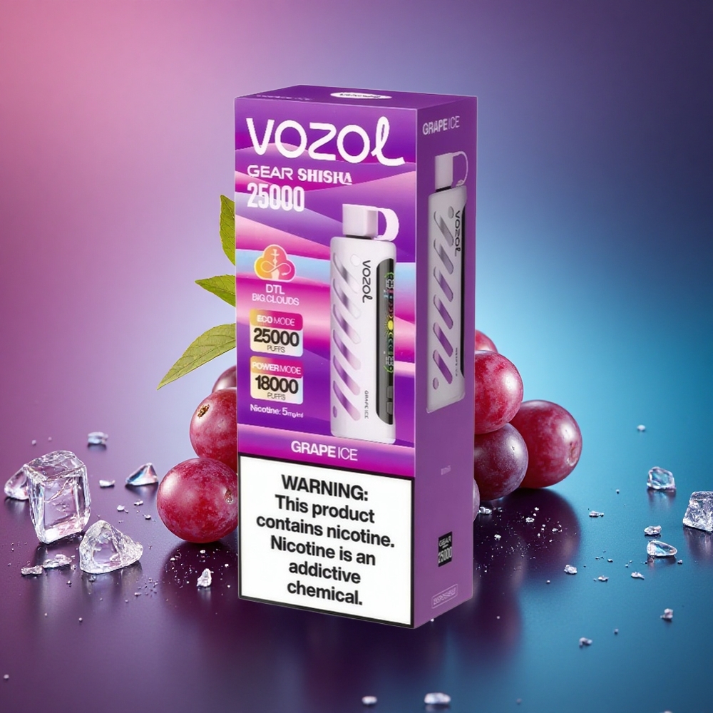 VOZOL Gear Shisha 25000 Puffs Helado de Uva con 5mg/ml de Nicotina y 1000mAh