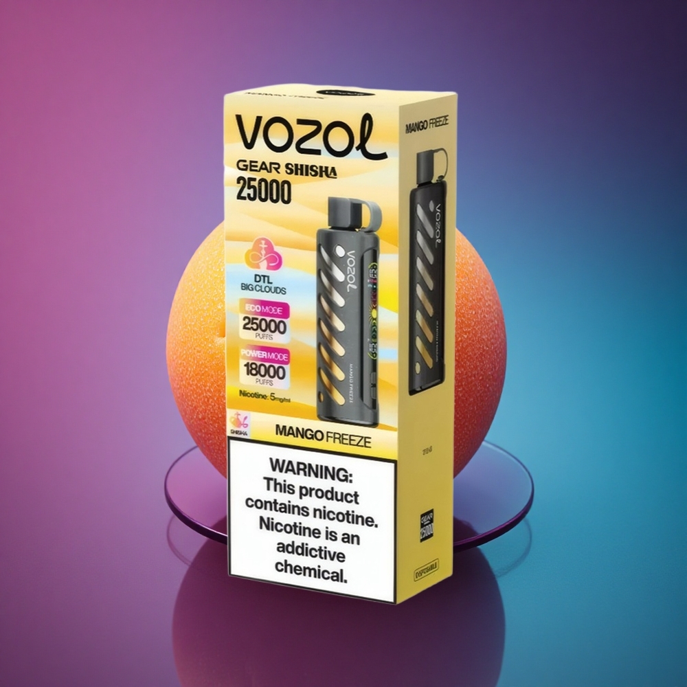 VOZOL Gear Shisha 25000 Puffs Mango Freeze con Sabor Dual Mesh y 5mg/ml de Nicotina