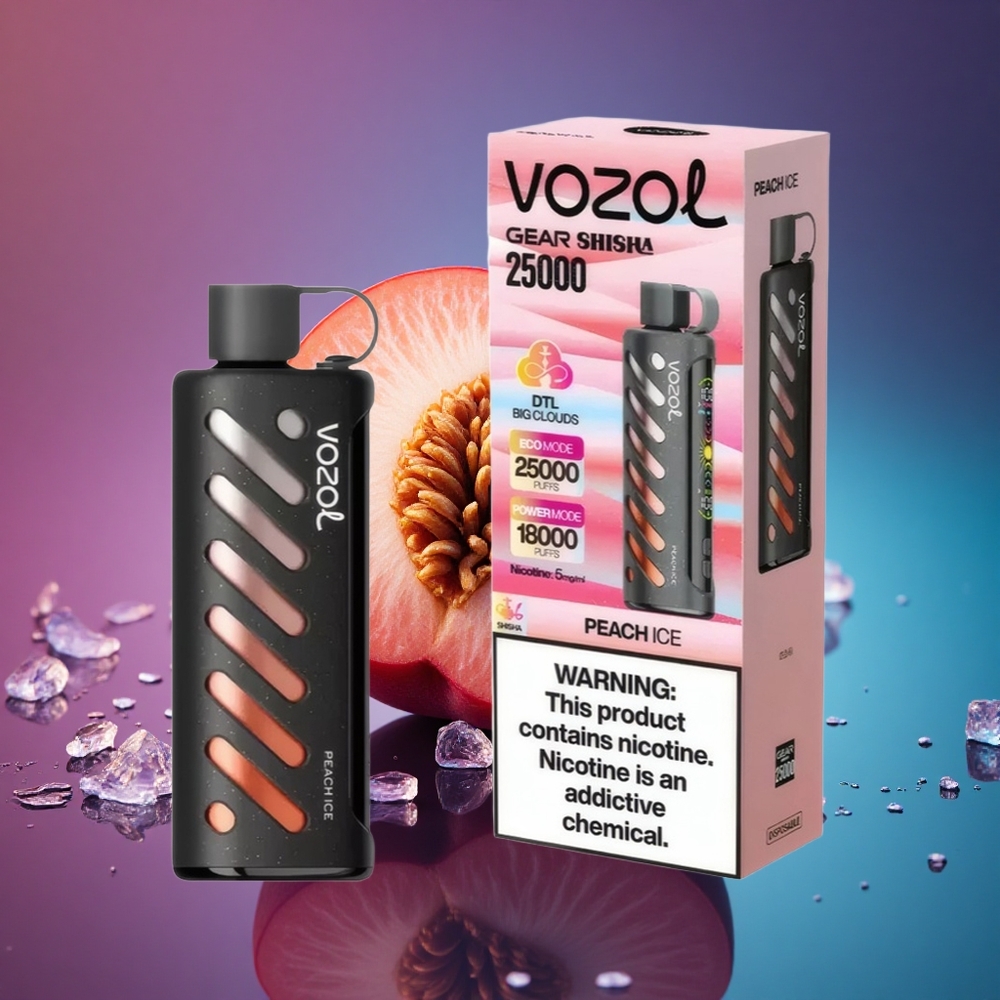 VOZOL Gear Shisha 25000 Puffs Melocotón Helado con 5mg/ml de nicotina y 1000mAh
