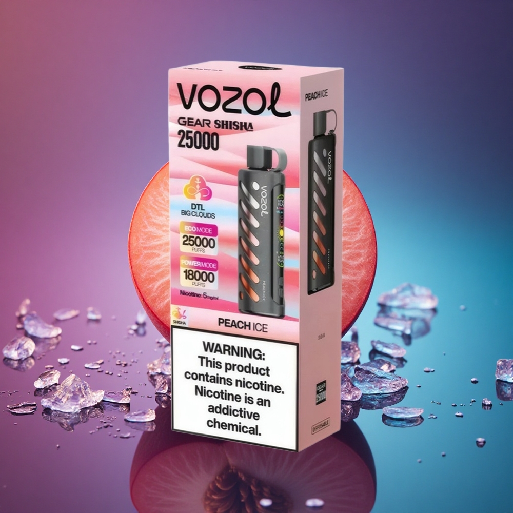 VOZOL Gear Shisha 25000 Puffs Melocotón Helado con 5mg/ml de nicotina y 1000mAh