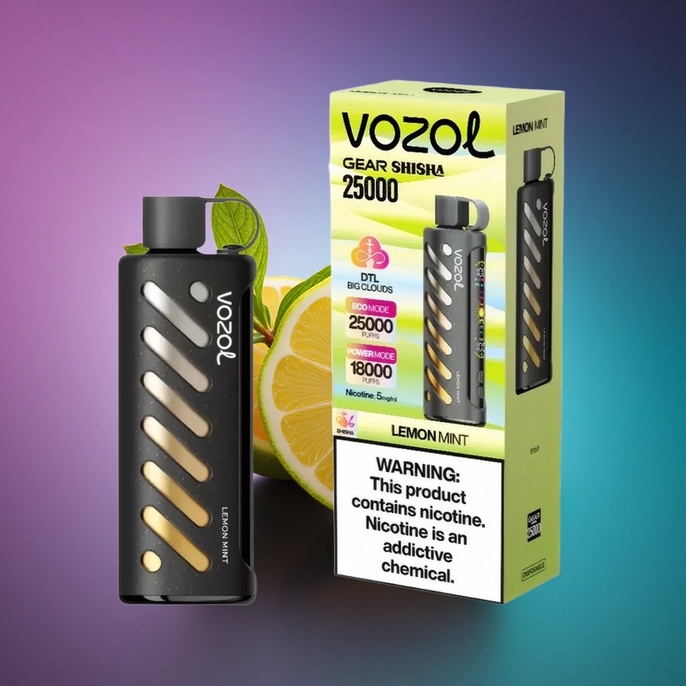 VOZOL Gear Shisha 25000 Puffs Menta Limón con 5mg/ml de nicotina y 1000mAh