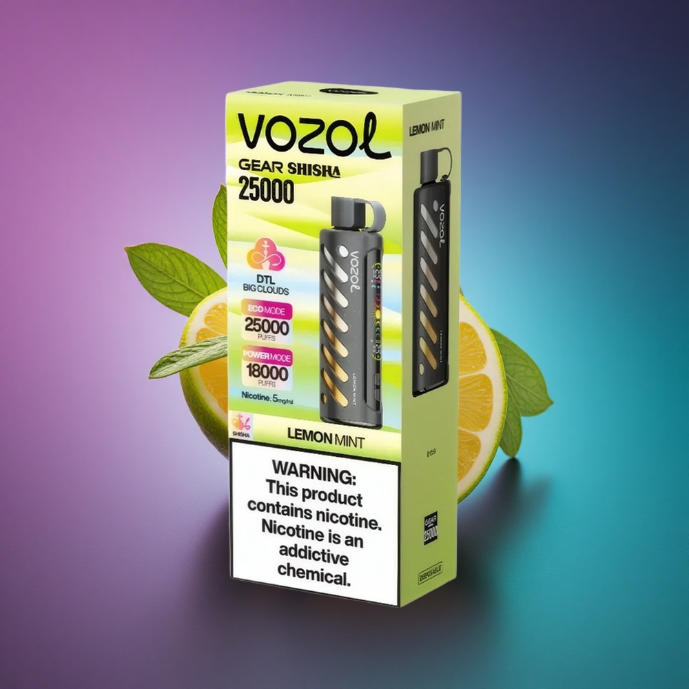 VOZOL Gear Shisha 25000 Puffs Menta Limón con 5mg/ml de nicotina y 1000mAh