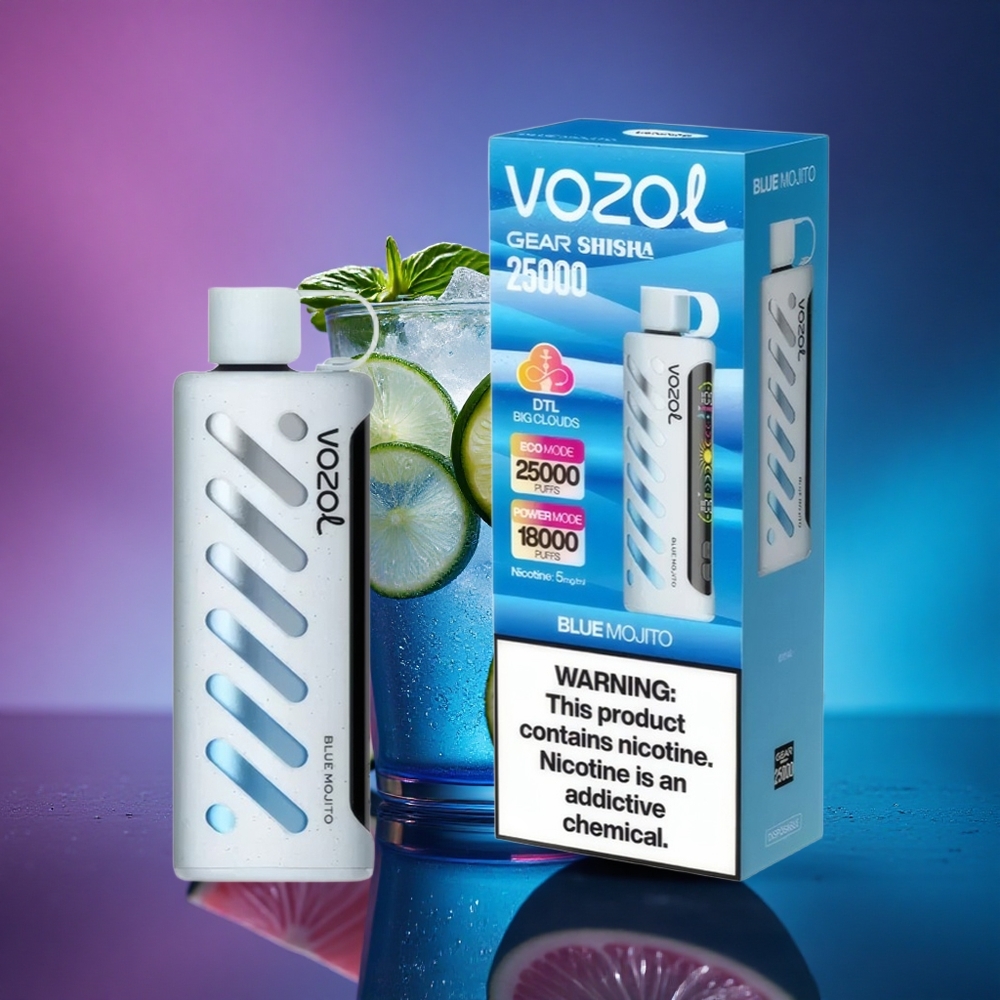 VOZOL Gear Shisha 25000 Puffs Mojito Azul con Saborizante Inteligente y 5mg/ml de Nicotina