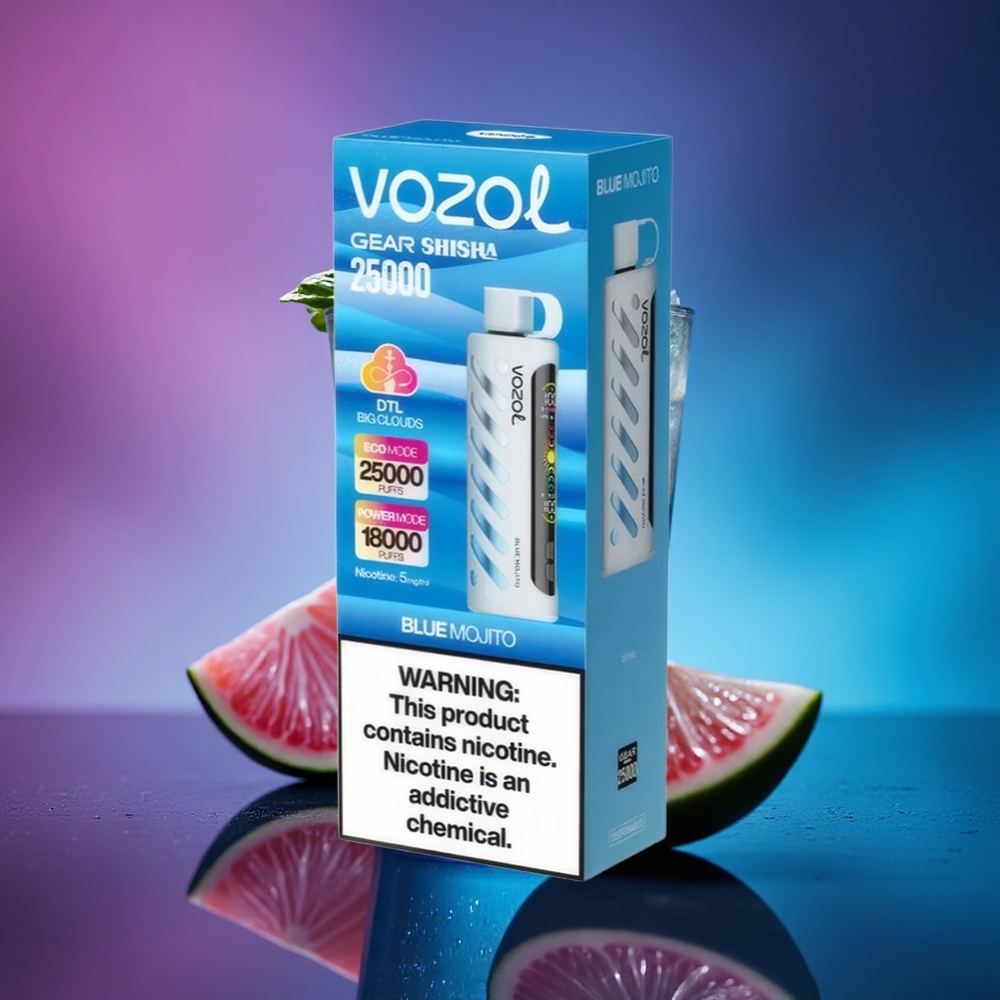 VOZOL Gear Shisha 25000 Puffs Mojito Azul con Saborizante Inteligente y 5mg/ml de Nicotina