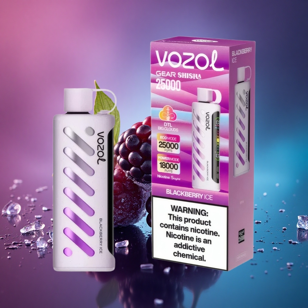 VOZOL Gear Shisha 25000 Puffs Mora Helada con Dual Mesh y 5mg/ml de Nicotina