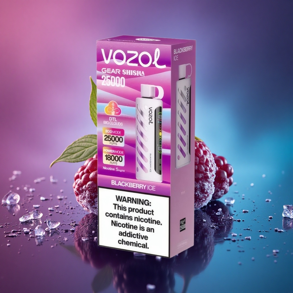 VOZOL Gear Shisha 25000 Puffs Mora Helada con Dual Mesh y 5mg/ml de Nicotina