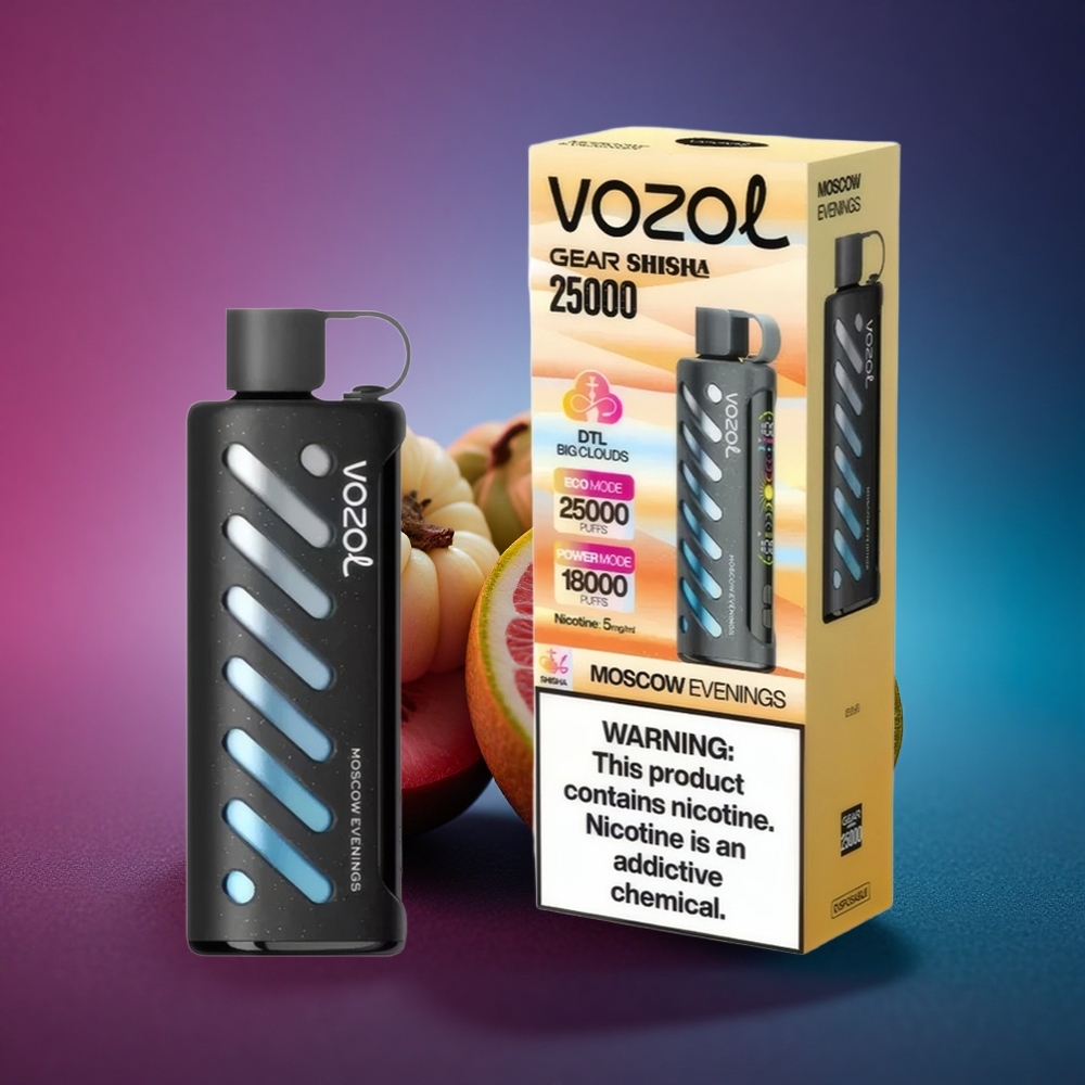 VOZOL Gear Shisha 25000 Puffs Noches de Moscú con 30 Sabores Deliciosos y 5mg/ml de Nicotina