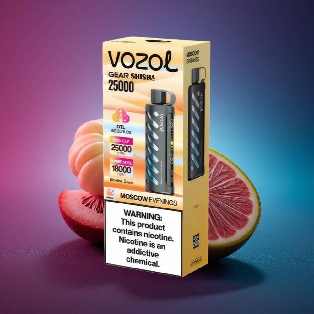 VOZOL Gear Shisha 25000 Puffs Noches de Moscú con 30 Sabores Deliciosos y 5mg/ml de Nicotina