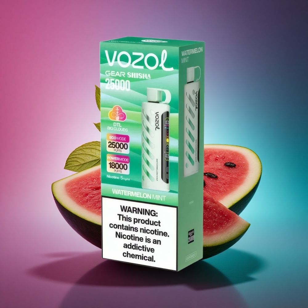 VOZOL Gear Shisha 25000 Puffs Sandía Menta con 5mg de Nicotina y 1000mAh