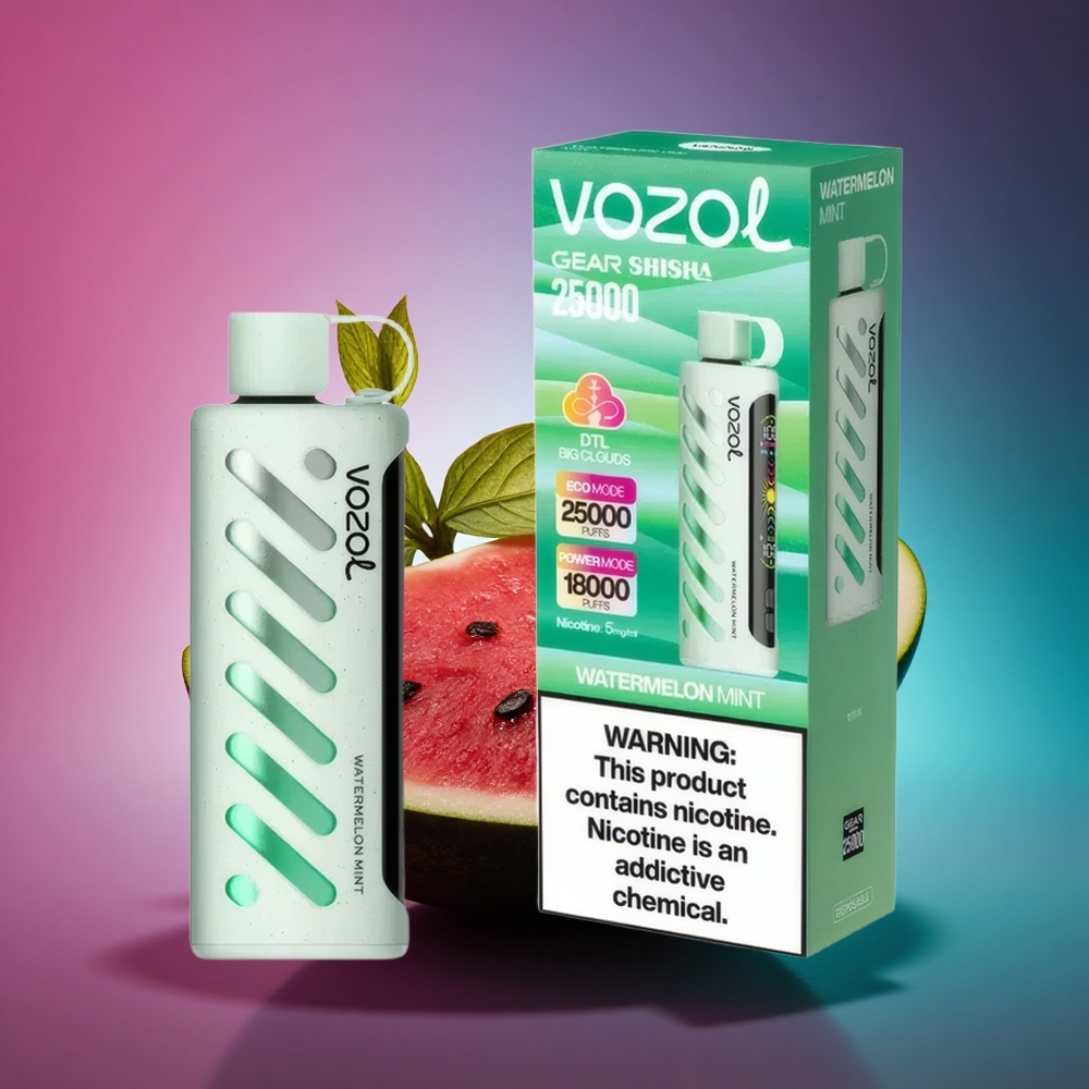 VOZOL Gear Shisha 25000 Puffs Sandía Menta con 5mg de Nicotina y 1000mAh