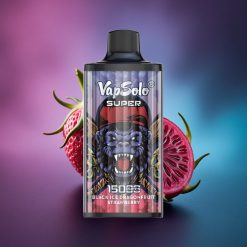 Vapsolo Super 15000 Puffs Dragón de Hielo Negro Fresa con 40ml de Líquido y 850mAh